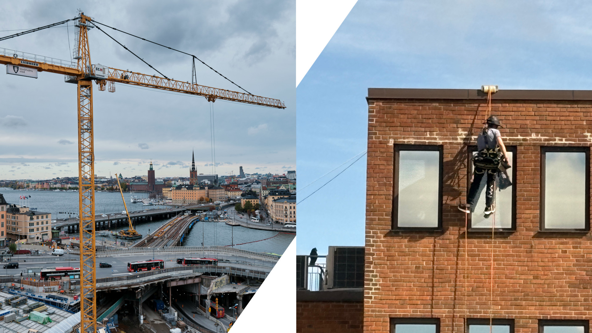 Repklättring som alternativ till byggställning och lyftkran